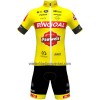 Set Fietsshirt + Korte Koersbroek 2022 Bingoal Pauwels Sauces WB Rood Neongeel